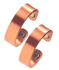 Pair of pure copper arthritis rings with permanent magnets, new and unworn