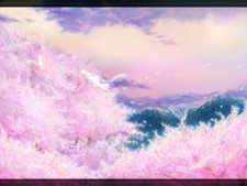 Anime pok mon mew mewtwo cherry tree mountains nazumu Stitched Gaming Mat Desk