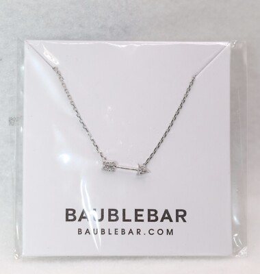 BaubleBar Sterling Silver Cupid Arrow Chain Necklace New + Pouch Unopened