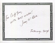Joan Blos A Gathering of Days Author Newbery Award Signed Autograph Bookplate