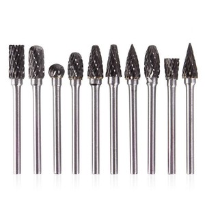 10Pcs Tungsten Steel Solid Carbide Burrs For Dremel Rotary Bit Accessories Tool