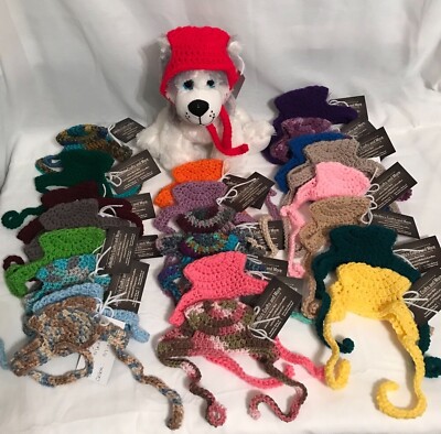 Dog Hat Pet Hat Knitted Crocheted Handcrafted USA  NEW  MEDIUM