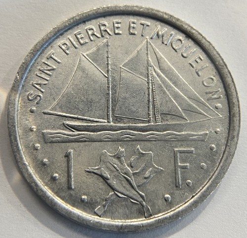 St. Pierre & Miquelon 1948 1 Franc Coin - Picture 2 of 2
