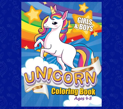Unicorn Coloring Book: For Kids Ages 4-8 (US Edition) - Paperback - BRAND NEW