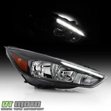 2015-2018 Ford Focus Halogen Black w/ LED DRL Headlight Headlamp Passenger Side