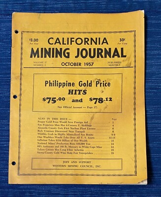 California Mining Journal October 1957 Western Prospecting 991A