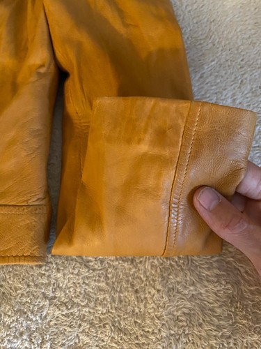 Schwarze hellbraune hellbraune Leder-Motorradjacke mit Nieten asymmetrischer Reißverschluss Damenmantel - Bild 7 von 24