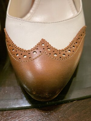Ralph Lauren Purple Label Womens Sz 6.5 Wingtip Heels Shoes