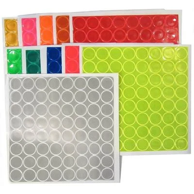 REFLEXITE 1in Reflective Adhesive Vinyl Hot Dots (Sheet of 64 ) - 11 Colors to Choose From