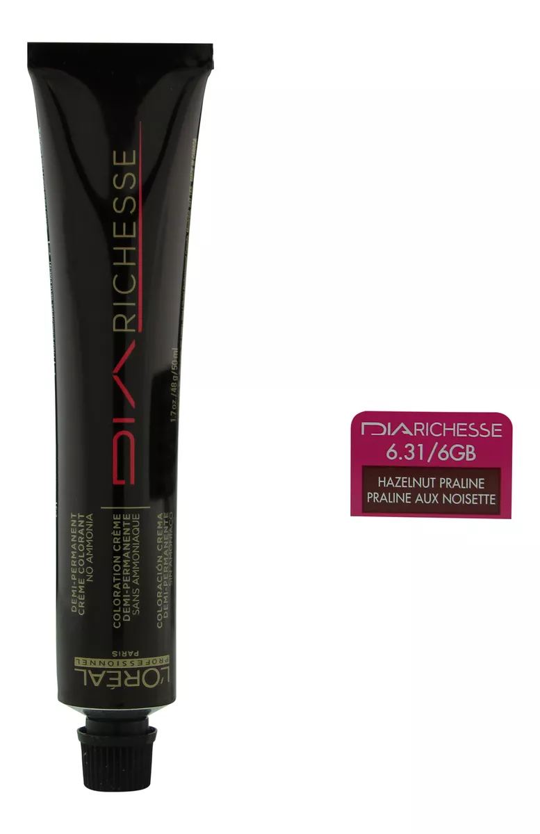6 Light Brown L'oreal Pro DIA Richesse Demi-Permanent Tone-on-Tone Creme Hair Color Dye (Ammonia-Free)