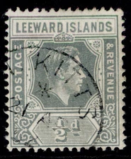 LEEWARD ISLANDS GVI SG97, ½d slate-grey, FINE USED.