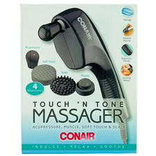 Conair Touch 'N Tone Handheld Massage Wand 4 Attachments Gentle Relax Relief