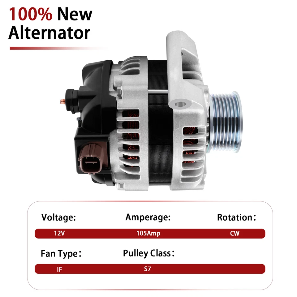 For Acura TSX 2.4L 04-08 CSX 2.0L 06-08 Honda Accord 03-07 Alternator 13980 - Image 3 of 4