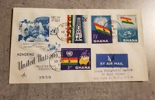 GHANA FIRST DAY OF ISSUE CIRCULED SEND TO U.S.A.