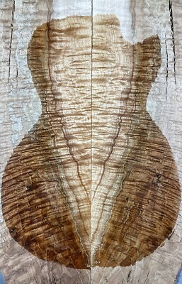 5A Figure Archtop Guitar Drop Top Quilted Spalted Maple Wood Set Luthier Supply