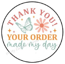 THANK YOU YOUR ORDER MADE MY DAY ENVELOPE SEALS LABELS STICKERS