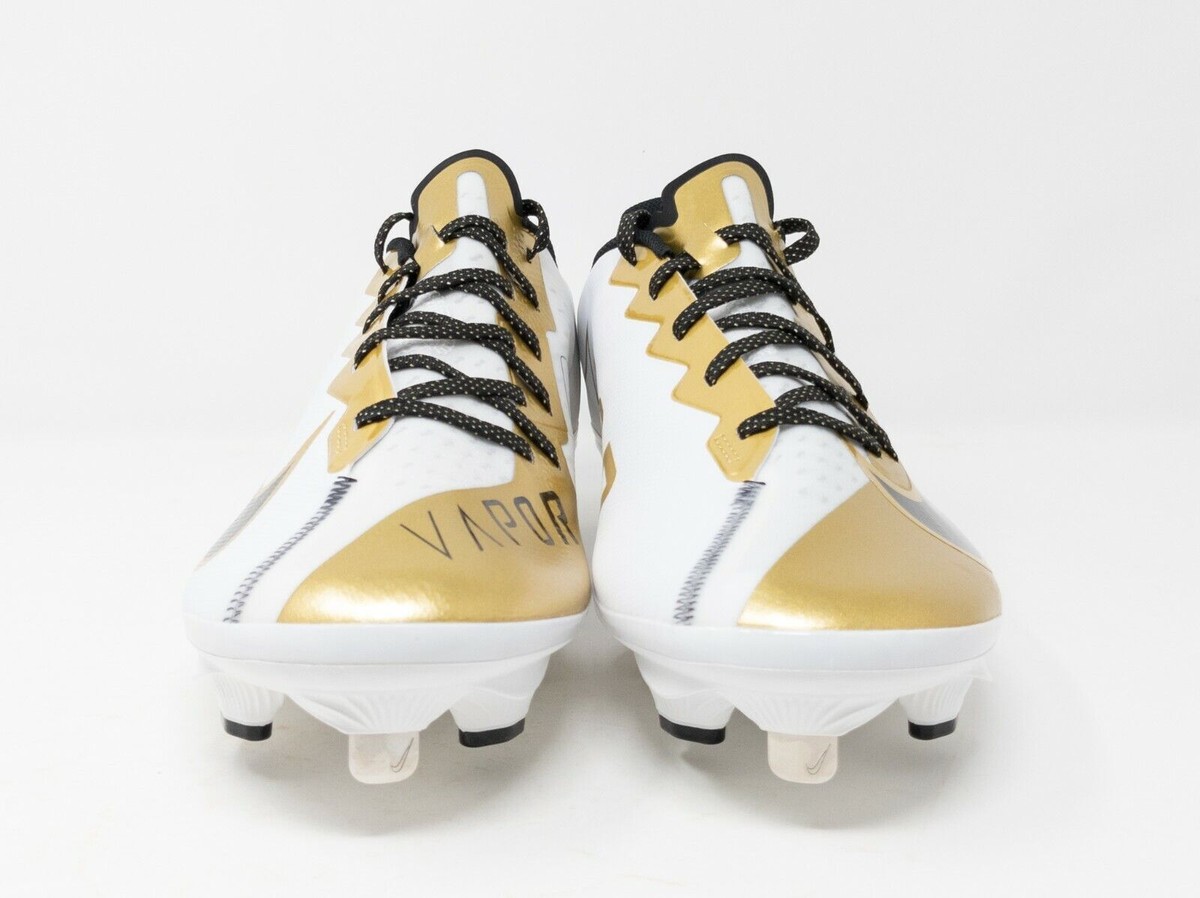 Size 9.5 Nike React Vapor Ultra Elite 4 White/Gold Baseball Cleats DA0701-106 Nike React Vapor Ultrafly Elite 4 White Metallic Gold DA0701  main image 2