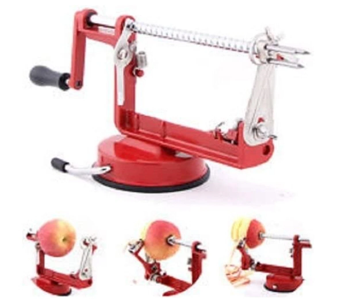 Wolfgang Puck Core Potatoes Apples 3-in-1 Peeler–Corer–Slicer Apple Red