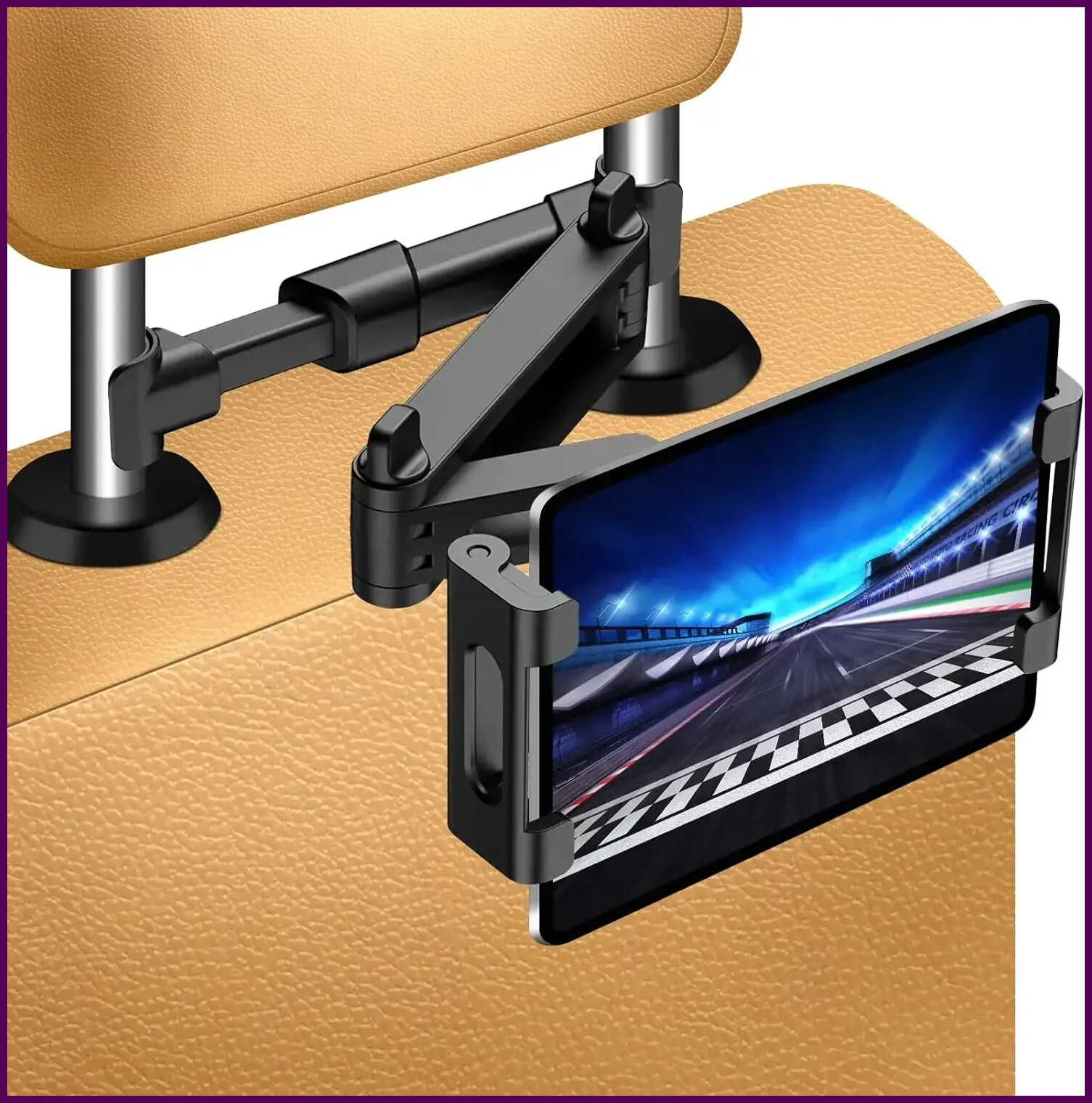 Car Headrest Tablet Holder Mount for iPad, Phones & Tablets-image