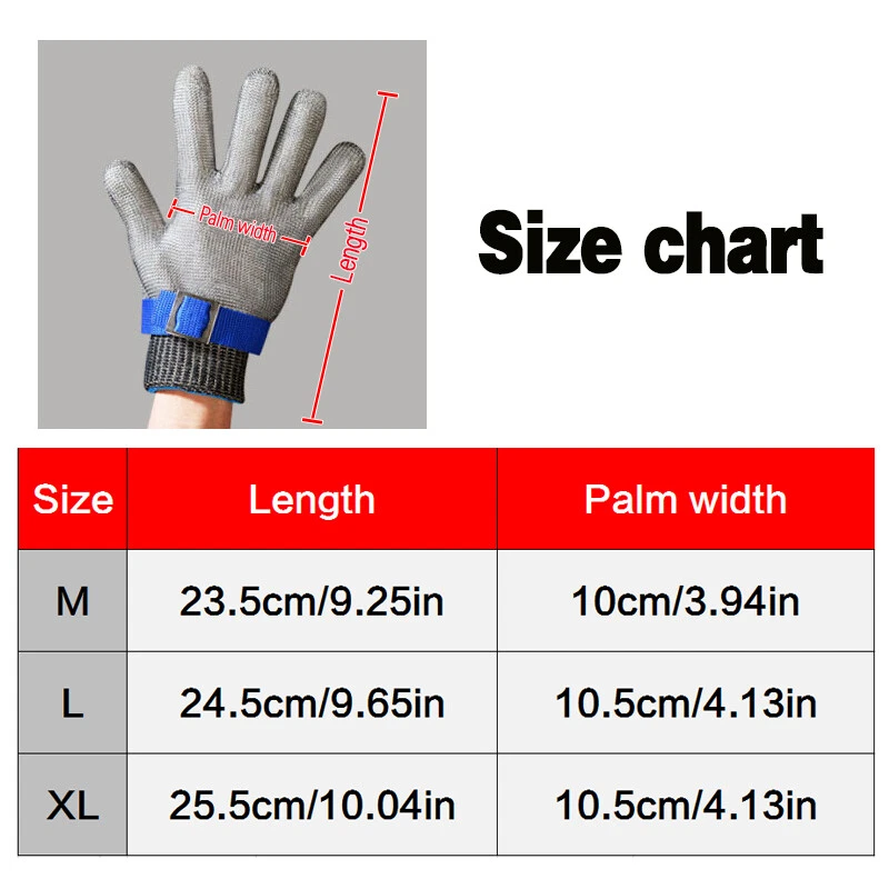 Schnittfeste stabfeste Handschuhe Edelstahl Metallgitter Metzger Sicherheits - Bild 3 von 4