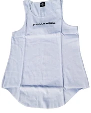 Gorilla Mode White Ribbed Cotton Tank Top xxl Unisex