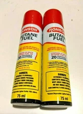 Lot of  2   Ronson Butane 75ml/2.54 fl oz Refill Fuel Gas for Lighters/ Torch /