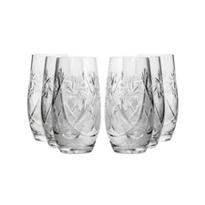 Neman Glassworks, 10-Oz Russian Crystal Beverage Glasses, 6-pc Vintage Set