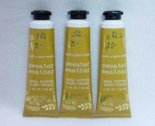 Bath & Body Works Sweater Weather Shea Butter & Vit E Hand Cream  X3