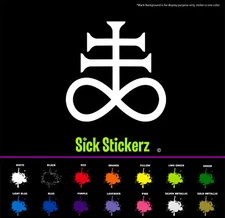 Leviathan Cross Satanic Devil Evil Hell Goth Sticker Decal Car Symbol Tool Box