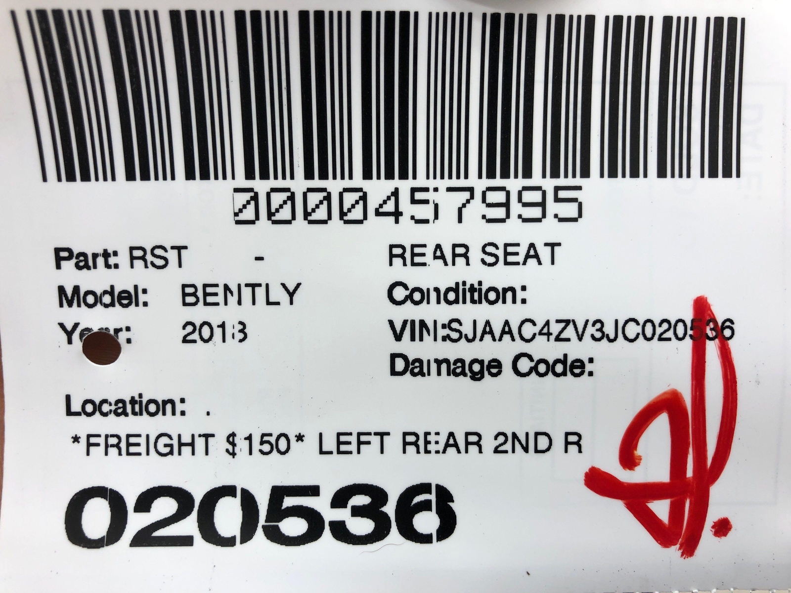 2016-2020 BENTLEY BENTAYGA 2ND ROW LEFT SEAT BLACK/BEIGE *INDENT* *DETAILS* OEM