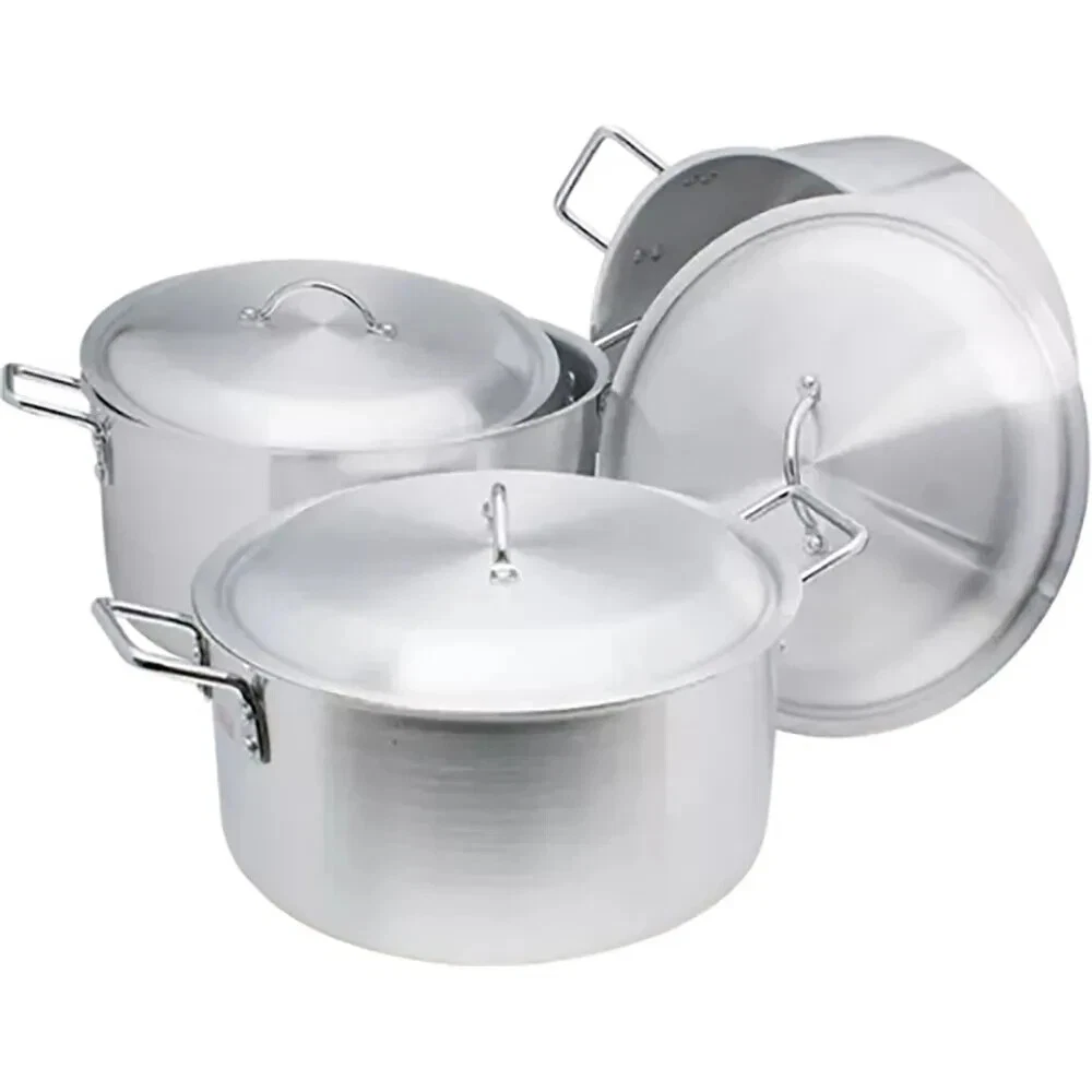 34cm/36cm/38cm Stock Soup Pot Pan Saucepan Cooking Casserole 3Pc Cookware Pots