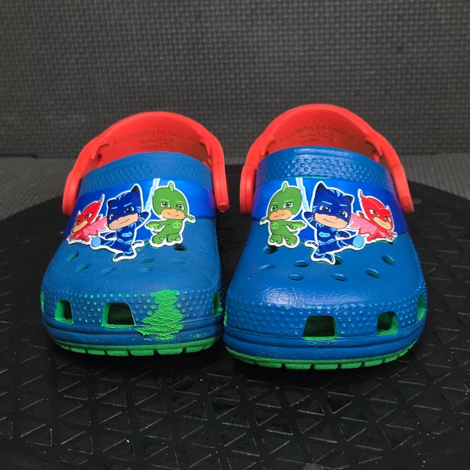 Crocs x PK Masks Classic Clogs Toddler Sz 8 Blue Red Green Rubber Slip On Shoes - Image 2 of 4