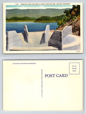 Morning Glory Spillway at South Holston Dam Eastern Tennessee Postcard Linen