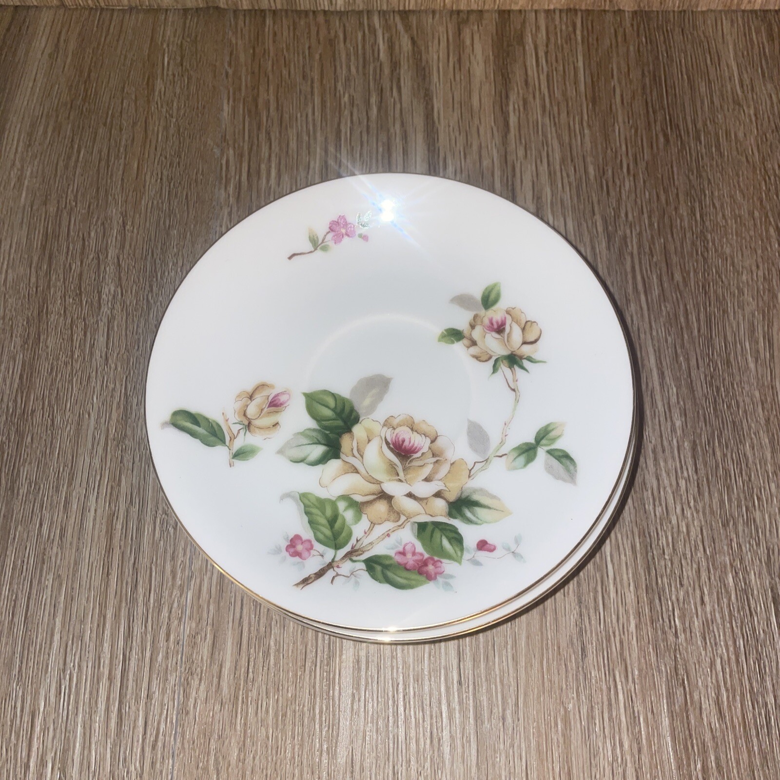 Lynmore Fine China Golden Rose Saucer Set Of 4 eBay