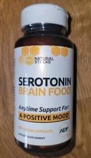 Natural Stacks Serotonin Brain Food for Positive Mood 60 Vcaps, Exp 10/26