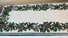 Holiday Tapestry Like Table Runner 72" Pinecones and Berries Family Gathering