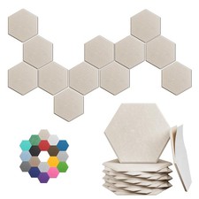 Hexagon Acoustic Panels, 12 Pack Self-Adhesive Sound Hex-12 Pack, Light Camel