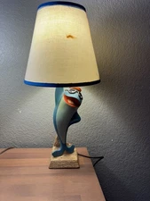 Vintage 1970 Leviton Charlie The Tuna Star-Kist Table Lamp With Shade*works*