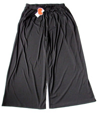 NWT Cider Extra Super Wide Leg Black Rib Knit Palazzo Pants Women's 1XL Plus XL