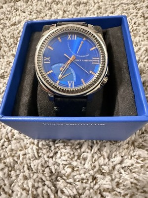 Vince Camuto  The Veteran  Men s Watch VC/1003DS Blue Dial Black Leath Band NWT