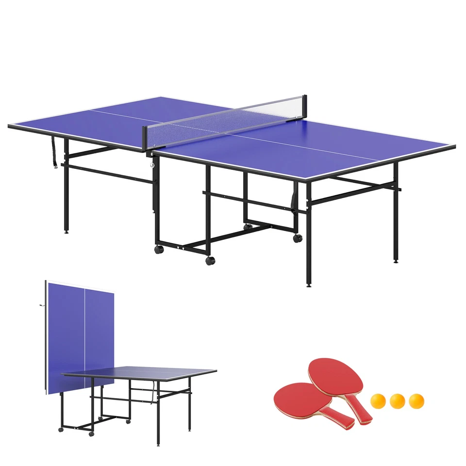 SPORTNOW Tischtennistisch Klappbar, Tischtennisplatte Outdoor Indoor mit Rollen - Bild 3 von 4