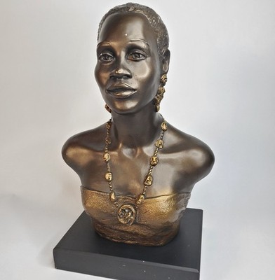 Vintage 1994 Bust by Ecila Alice Heath - Discontinued Durastone Sculpture