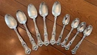Peony by Wallace Sterling Set of 9 Spoons, 5 Teaspoons 6", 4Demitasse 4.5” 152g