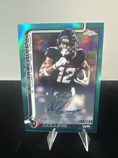Nico Collins Topps Chrome Aqua Refractor Base Auto Variation /199