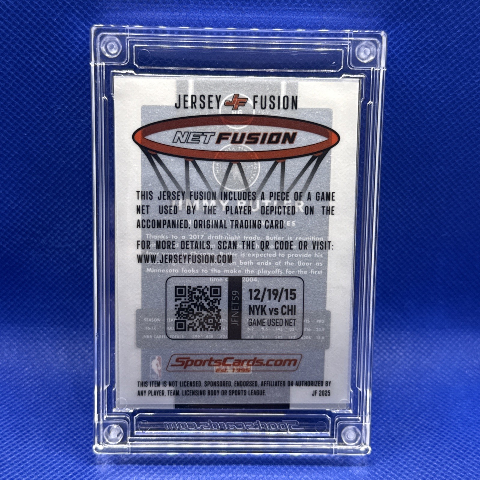 2025 Jersey Fusion Jimmy Butler Game Used Net #/49 view 2