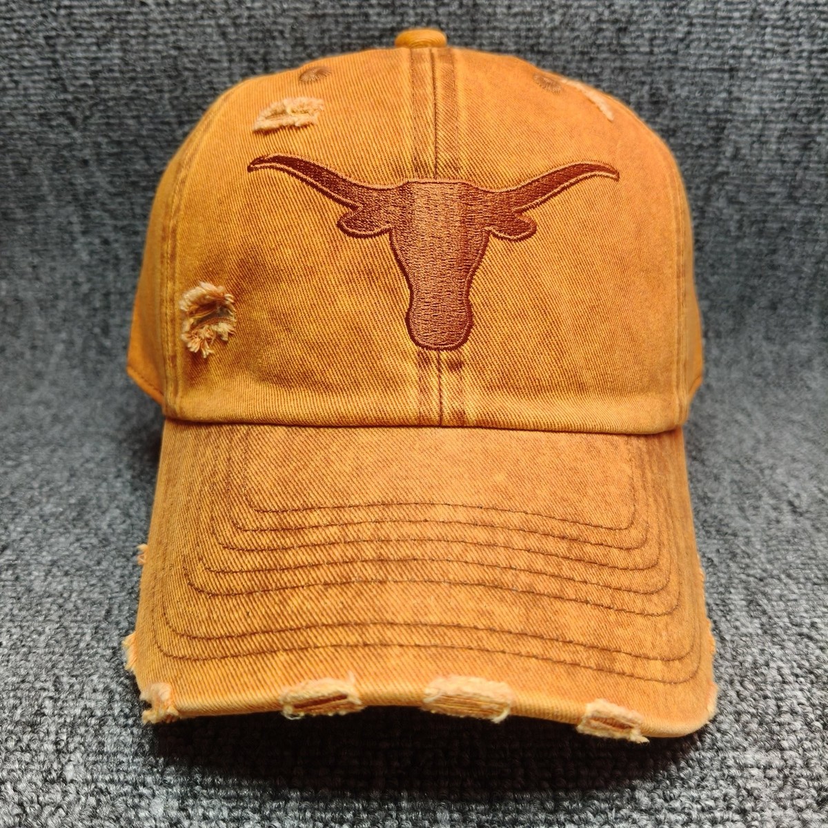 Mitchell & Ness Texas Longhorns Distressed Brown Strapback Cap Hat