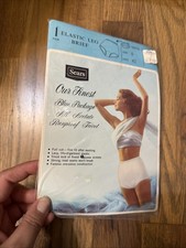 VTG Granny Panties Sears Pair White Briefs Full Cut Elastic Leg Size 8 Hips 42