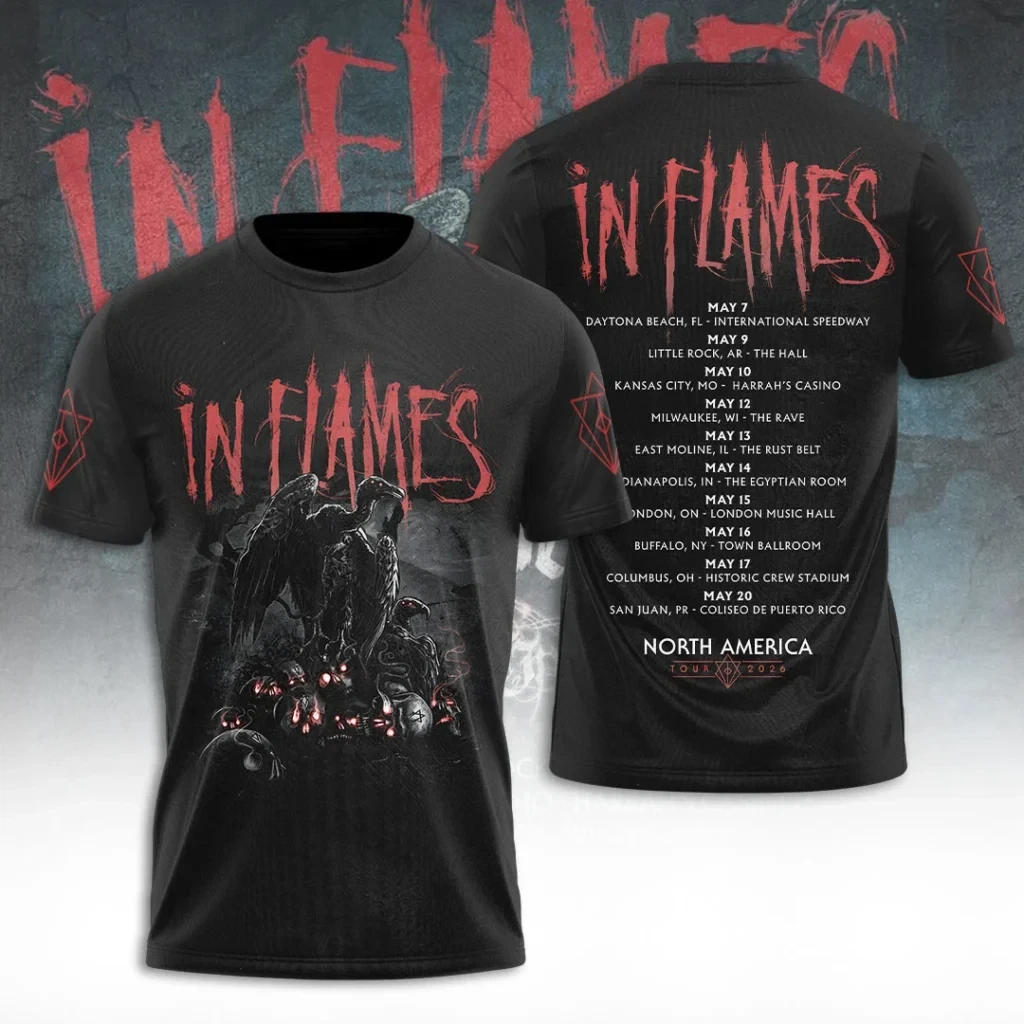 In Flames North America Tour 2026 3D Apparel