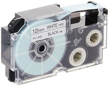 Casio EZ-Label Printer XR-12WE1 Schriftband selbsthaftend 12 mm x 8,0 m schwarz 