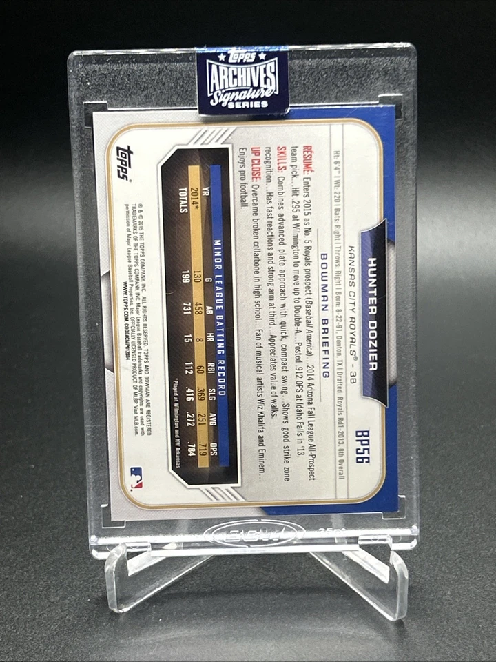 Topps Archives Signature Hunter Dozier 2015/50 RC automático Foto 2 de 2